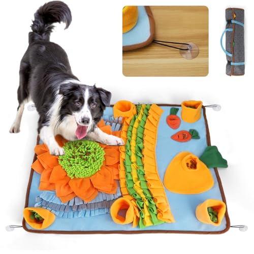 Nobleza Schnüffelteppich Hund Intelligenzspielzeug, Interaktives Hundespielzeug, Schnüffelspielzeug für Hunde, Trainingsmatte, Waschbar, Mit Rutschfesten Saugnäpfen, Tragbar, Extra Großes, 75x58cm von Nobleza