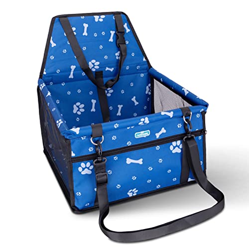 Nobleza - Stabiler Hunde Autositz, Hochwertiger Auto Hundesitz für Kleine bis Mittlere Hunde, Stabiles & Wasserfestes Material, Hunde Autositz für Rückbank faltbar, Blau (40 * 34 * 25cm) von Nobleza