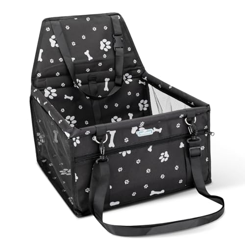 Nobleza - Stabiler Hunde Autositz, Hochwertiger Auto Hundesitz für Kleine bis Mittlere Hunde, Stabiles & Wasserfestes Material, Hunde Autositz für Rückbank faltbar, Schwarz (40 * 34 * 25cm) von Nobleza