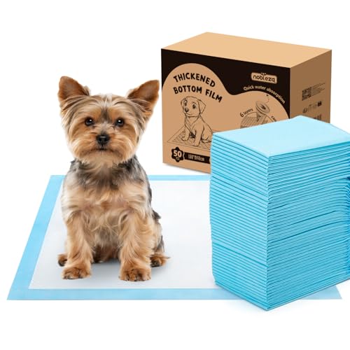 Nobleza Trainingspads für Hunde und Welpen, 40x60cm PIPI Matten für Hunde, 50 Stück Saugfähige Wickelunterlage Einweg und Inkontinenzunterlage Einweg mit 5-Lagiges Design von Nobleza