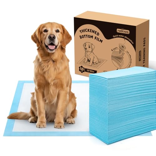 Nobleza Trainingspads für Hunde und Welpen, 60x90cm PIPI Matten für Hunde, 100 Stück Saugfähige Wickelunterlage Einweg und Inkontinenzunterlage Einweg mit 5-Lagiges Design von Nobleza