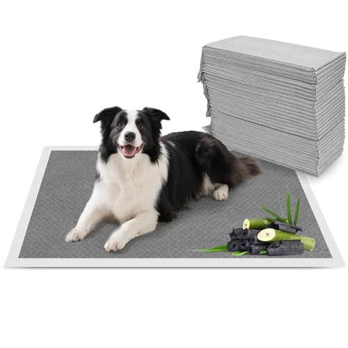 Nobleza Welpenunterlage 90x60cm mit Aktivkohle Neutralisiert Gerüche, PIPI Matten für Hunde 50 STK, Trainingspads Auslaufsicher & Trocknender Oberfläche! Wickelunterlagen Einweg von Nobleza