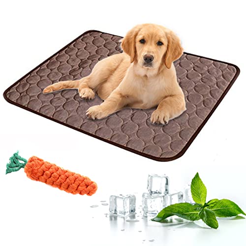 Kühlmatte für Hunde, selbstkühlend, aus ungiftigem Eisseide-Material, Hundematte, Sommerbett, Decke, Schlaf, Eisseide, waschbar, weich, atmungsaktiv, für Katzen, kleine, mittelgroße und große Hunde von TVMALL