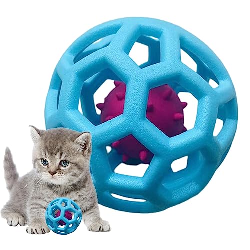 Nocapam Haustierglockenball | Exquisites tragbares -Ball-Welpenspielzeug,Flexibles Balljagdspiel, Katzenspielzeug, Gitterbälle, interaktives Spielzeug mit Glocke für Katzen, Hunde, Kätzchen von Nocapam