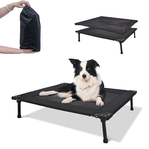 Nockovi Erhöhtes Hundebett, faltbar, erhöhter Rahmen mit abnehmbarem Kissen, tragbar, wasserdicht, für mittelgroße und kleine Hunde, für drinnen und draußen, Camping, Reisen Nockovi Erhöhtes Hundebett, faltbar, erhöhter Rahmen mit abnehmbarem Kissen, tragbar, wasserdicht, für mittelgroße und kleine Hunde, für drinnen und draußen, Camping, Reisen von Nockovi