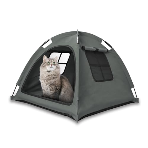 Nockovi Graues Katzenzelthaus, Katzennest, tragbares Haustierzelt für drinnen und draußen, für Katzen, Welpen und andere Kleintiere Nockovi Graues Katzenzelthaus, Katzennest, tragbares Haustierzelt für drinnen und draußen, für Katzen, Welpen und andere Kleintiere von Nockovi