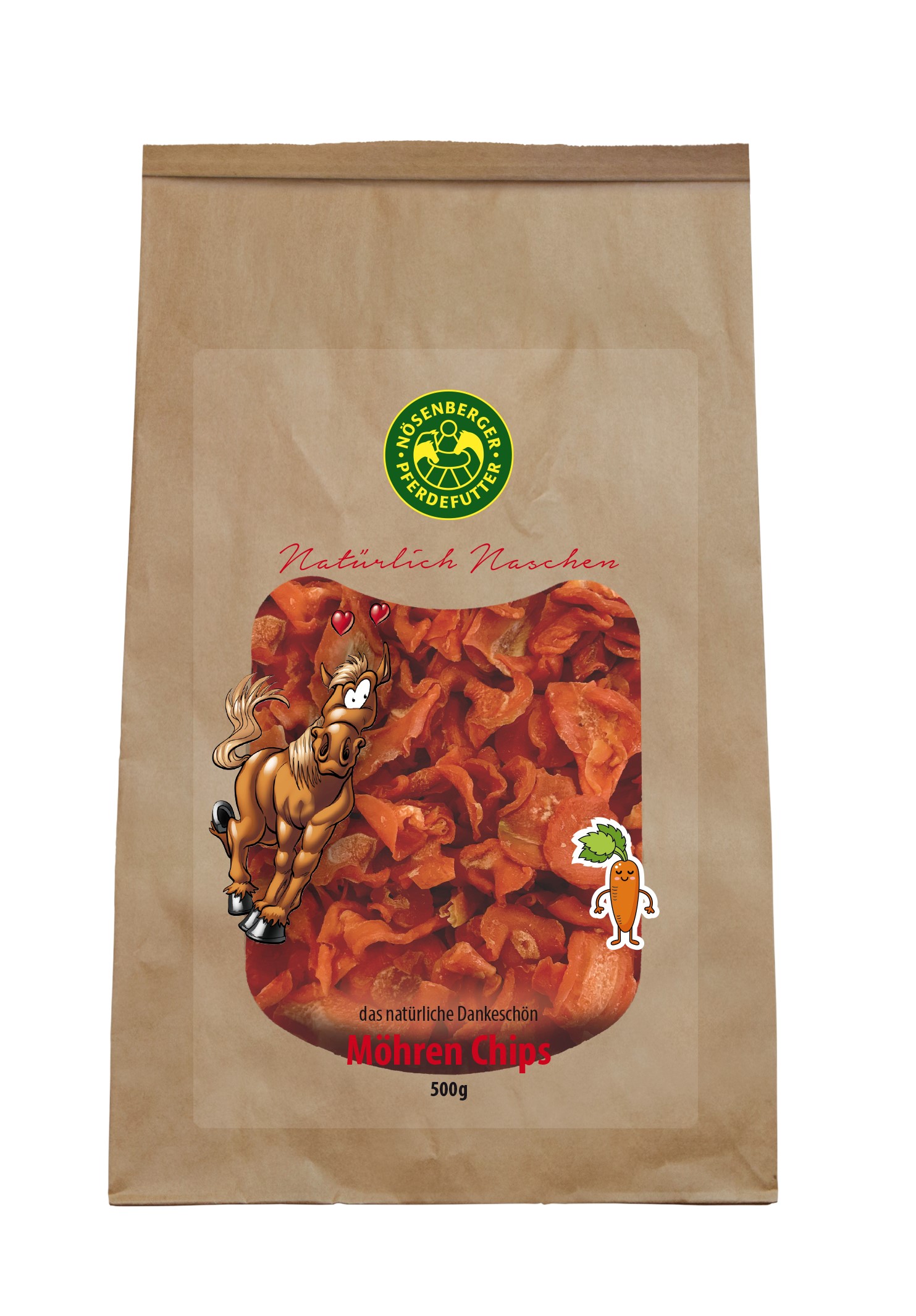 Nösenberger Leckerli Möhren Chips 500g Natürliches Naschen von Nösenberger