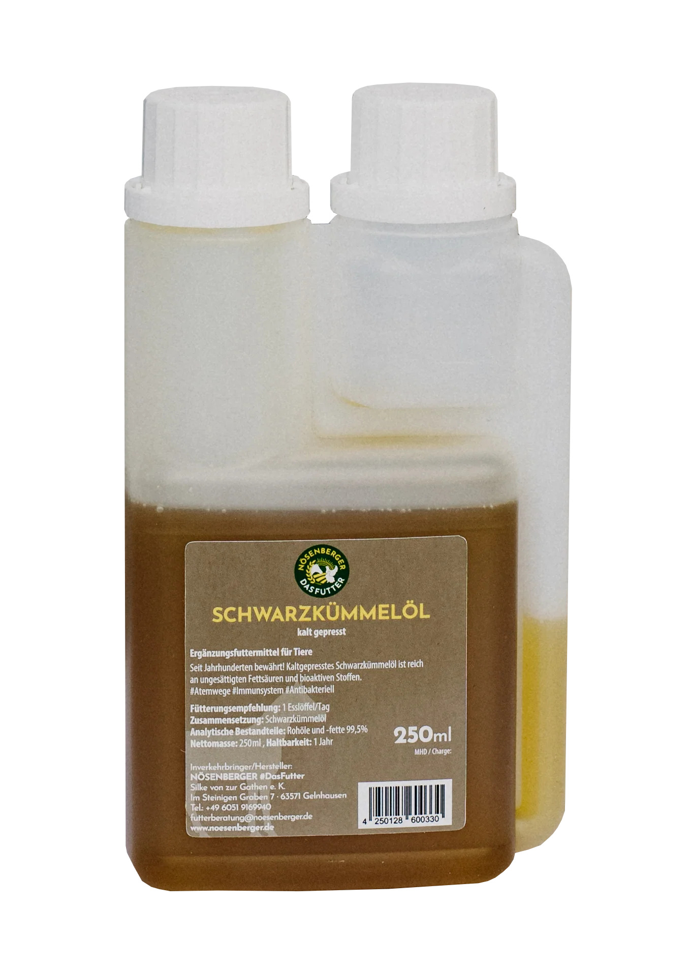 Nösenberger Schwarzkümmelöl 250 ml Nigella sativa, kalt gepresst Nösenberger Schwarzkümmelöl 250 ml Nigella sativa, kalt gepresst von Nösenberger