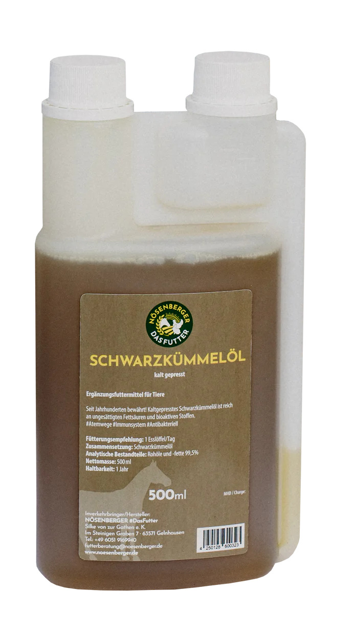 Nösenberger Schwarzkümmelöl 500 ml Nigella sativa, kalt gepresst Nösenberger Schwarzkümmelöl 500 ml Nigella sativa, kalt gepresst von Nösenberger
