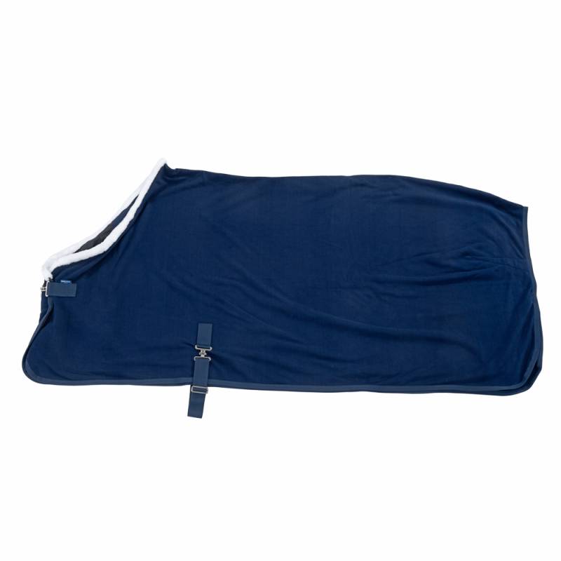 Nomad Tales Abschwitzdecke Fleece mit Bauchgurt, marineblau - 125 cm Rückenlänge von Nomad Tales