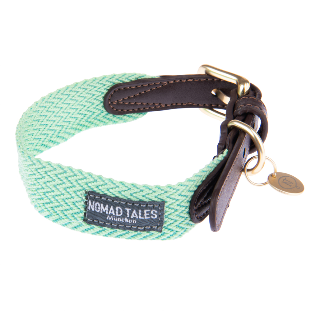 Nomad Tales Bloom Halsband, mint - Größe L: 46 - 52 cm Halsumfang, 38 mm breit von Nomad Tales