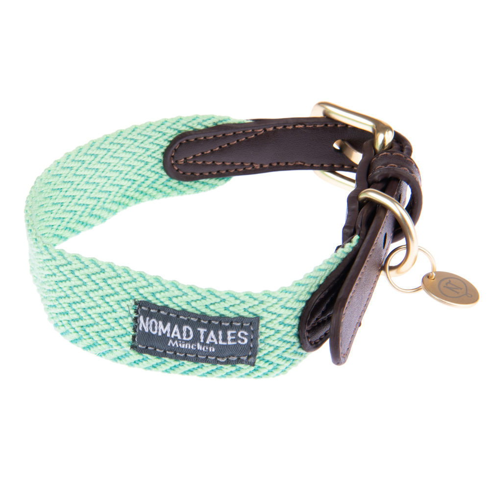 Nomad Tales Bloom Halsband, mint - Größe L: 46 - 52 cm Halsumfang, 38 mm breit Nomad Tales Bloom Halsband, mint - Größe L: 46 - 52 cm Halsumfang, 38 mm breit von Nomad Tales