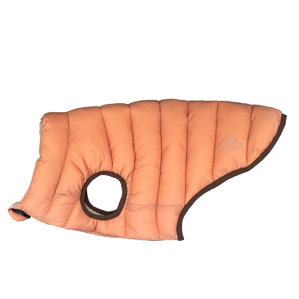 Nomad Tales Bloom Hundemantel Puffer, orange/beige - ca. 50 cm Rückenlänge von Nomad Tales