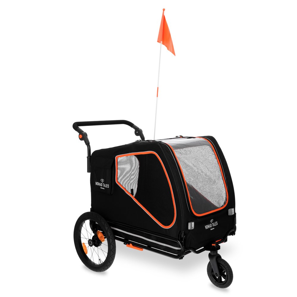 Nomad Tales Spirit Bike Trailer, ebony / tangerine - L 145 x B 72 x H 102 cm, bis 45 kg Nomad Tales Spirit Bike Trailer, ebony / tangerine - L 145 x B 72 x H 102 cm, bis 45 kg von Nomad Tales
