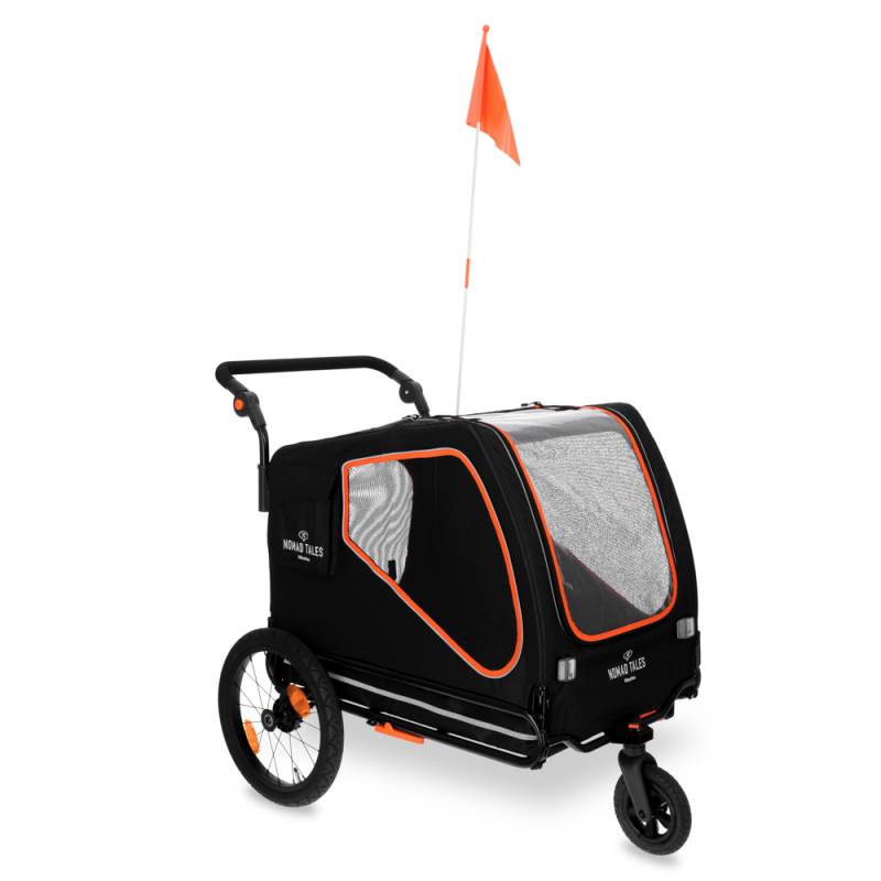 Nomad Tales Spirit Bike Trailer, ebony / tangerine - L 145 x B 72 x H 102 cm, bis 45 kg von Nomad Tales