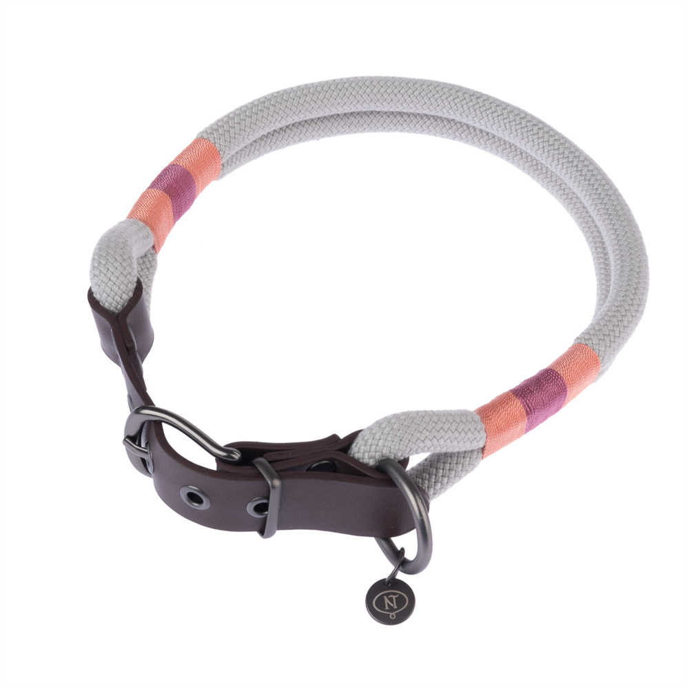 Nomad Tales Spirit Halsband, stone - Passende Leine: 200 cm lang, Ø 10 mm von Nomad Tales