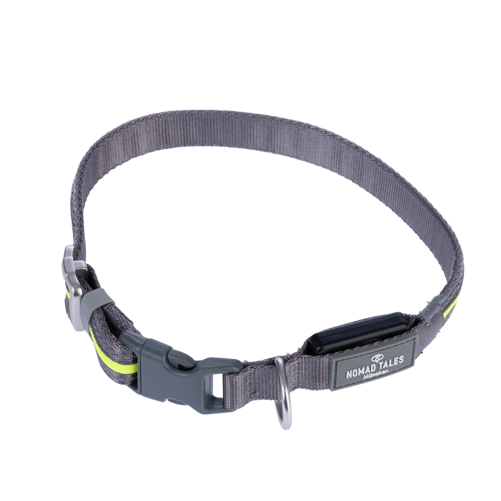 Nomad Tales Spirit USB LED Nylonhalsband, neongelb & grau - Größe S/M: Halsumfang 35-50 cm Nomad Tales Spirit USB LED Nylonhalsband, neongelb & grau - Größe S/M: Halsumfang 35-50 cm von Nomad Tales