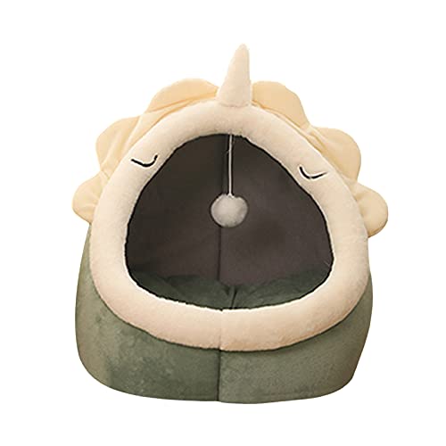 Non-brand Pet Huts Bett Hundehöhle, Schlafkissenauflage für & Hündchen, 360 Sicherheitsabdeckung, maschinenwaschbar, Grünes M von perfk