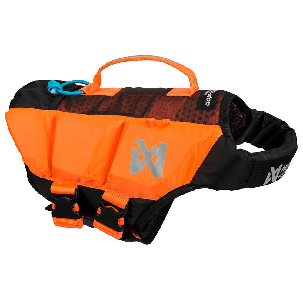 Non-stop dogwear® Hunde-Schwimmweste Protector Life Jacket black/orange, Rückenlänge: ca. 38 cm, Bauchumfang: ca. 68 - 85 cm von Non-stop dogwear®