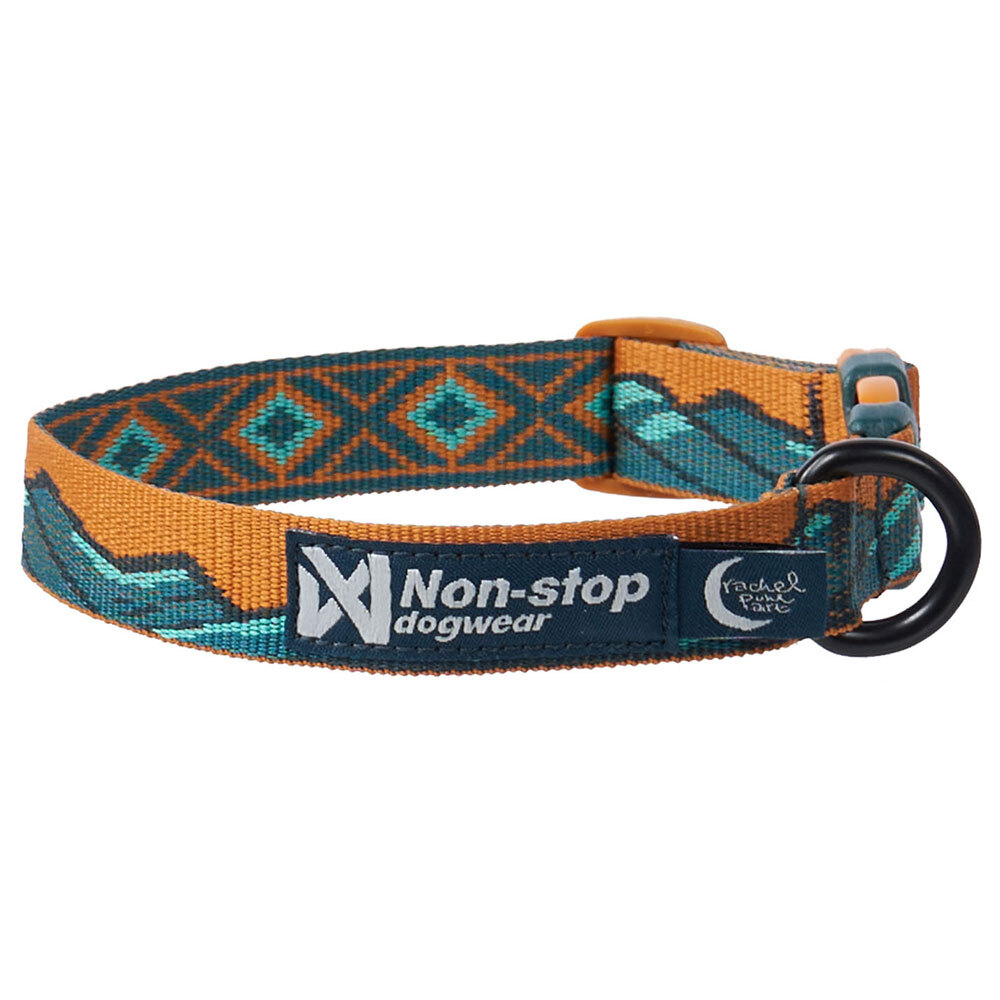 Non-stop dogwear® Hundehalsband Trail Quest Collar Rachel Pohl Edition teal/oak, Gr. M, Halsumfang: ca. 30 – 50 cm von Non-stop dogwear®