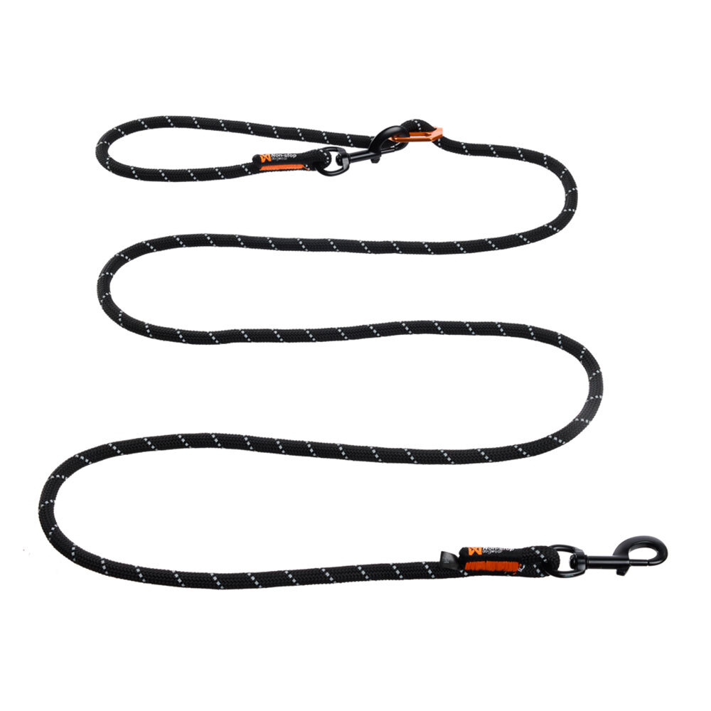Non-stop dogwear® Hundeleine Rock adjustable leash schwarz, Länge: ca. 2,5 m, Durchmesser:  ca. 10 mm von Non-stop dogwear®