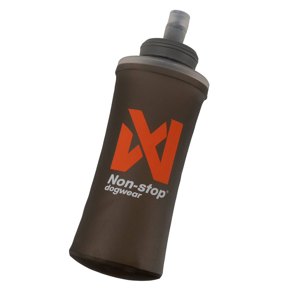 Non-stop dogwear® Wasser-Trinkflasche Softflask gray, Maße: ca. 70 x 35 x 145 mm, Öffnung: ca. 42 mm von Non-stop dogwear®