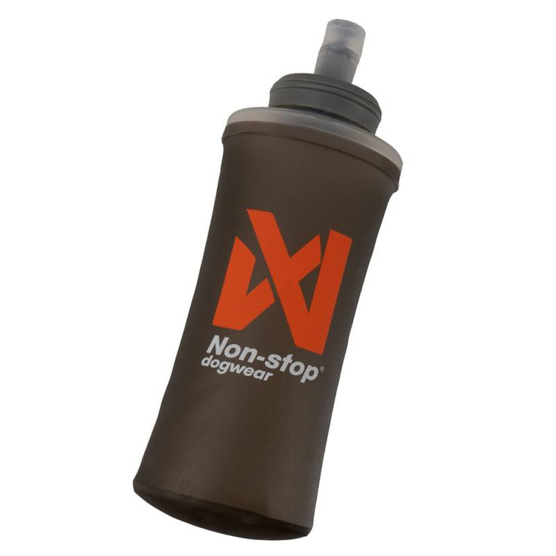 Non-stop dogwear® Wasser-Trinkflasche Softflask gray, Maße: ca. 70 x 35 x 145 mm, Öffnung: ca. 42 mm von Non-stop dogwear®