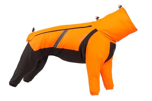 Non-Stop Dogwear Fjord Regenmantel Overall, Reflektierend, Orange-Schwarz, Wasserdichter Hundemantel mit 3M Details (65) von Non-stop dogwear