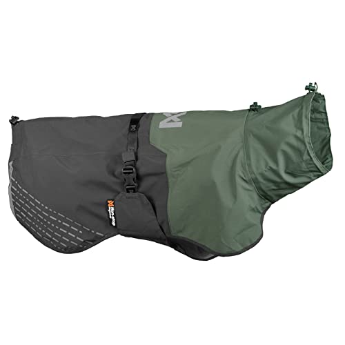 Non-stop dogwear Fjord Raincoat Grey/Green |2963| Regenschutz, Größe:45 von Non-stop dogwear