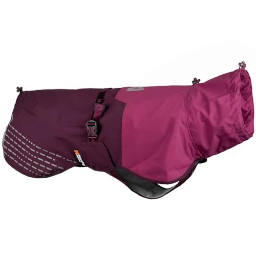 Non-stop dogwear Fjord Raincoat, wasserdichter Regenmantel für Hunde, verstellbar und atmungsaktiv mit Reflektstreifen, Leinenöffnungen und Beinschlaufen, Lila für kleine Hunde (Lila, 33) von Non-stop dogwear