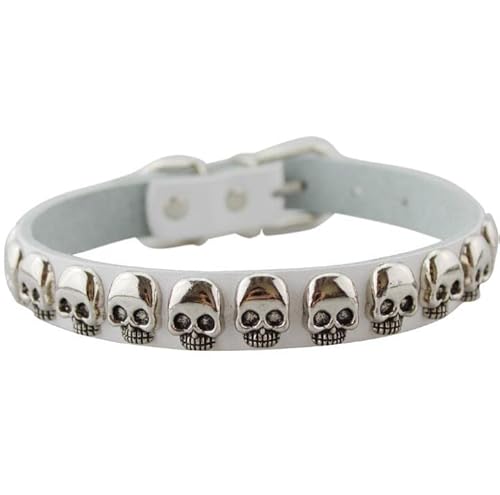 Cool Collar with Skulls for Dogs in Black & White Genuine Leather Cool Collar with Skulls for Dogs in Black & White Genuine Leather von Noorzai Scandinavia