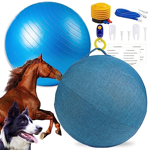 Nopaso Herding Ball für Pferde, 63,5 cm, Ball und Ballabdeckung für Pferde, Anti-Burst, Mega Herding Ball, riesiger Pferdefußball für Pferdestall von Nopaso