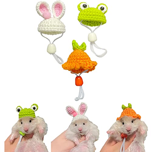 Nopikku 3 x kleine Hüte für kleine Tiere wie Hamster, Ratten, Schlangen, Eidechsen, Meerschweinchen, Kleidung, Kostümzubehör für Urlaubsparty von Nopikku