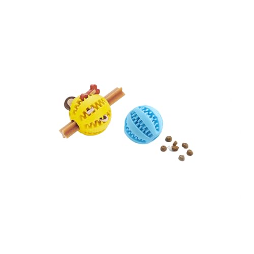 Nopikku Mehrfarbige Leckerli-Spenderbälle für Kleintiere, Futtersuche, langsames Futterspielzeug, für Hamster, Vögel und kleine Haustiere, 2 Stück von Nopikku