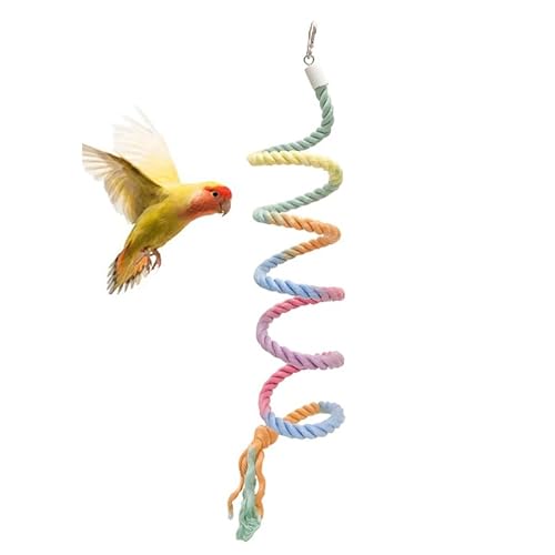 Vogelstange zum Aufhängen, extra lang, Farbverlauf, Schaukel für Vögel wie Papageien, Wellensittiche, Vogelkäfig, Zubehör, Spielzeug von Nopikku