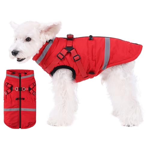 Hundemantel mit integriertem Geschirr, Größe M, wasserdicht, winddicht, reflektierend, Rollkragen und Reißverschluss, Mäntel für große Hunde bei kaltem Wetter Hundemantel mit integriertem Geschirr, Größe M, wasserdicht, winddicht, reflektierend, Rollkragen und Reißverschluss, Mäntel für große Hunde bei kaltem Wetter von Norbi