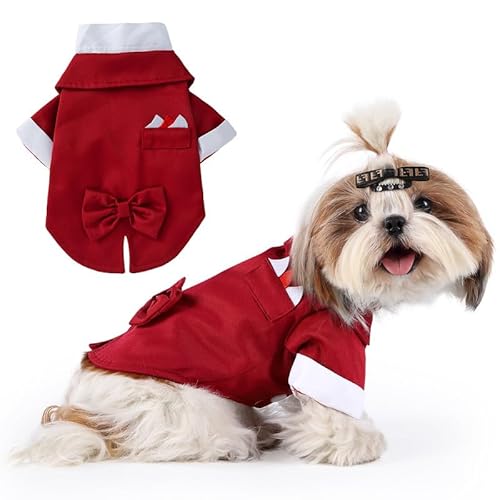 Norbi Hunde-Smokinganzug für mittelgroße Hunde, Fliege, Hochzeits-Outfit, Prinz, formelle Party, Smoking, Haustierkostüm, Rot, Größe M Norbi Hunde-Smokinganzug für mittelgroße Hunde, Fliege, Hochzeits-Outfit, Prinz, formelle Party, Smoking, Haustierkostüm, Rot, Größe M von Norbi