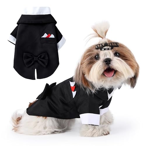 Norbi Hunde-Smokinganzug für mittelgroße Hunde, Fliege, Hochzeits-Outfit, Prinz, formelle Party, Smoking, Haustierkostüm, Schwarz, Größe XL Norbi Hunde-Smokinganzug für mittelgroße Hunde, Fliege, Hochzeits-Outfit, Prinz, formelle Party, Smoking, Haustierkostüm, Schwarz, Größe XL von Norbi