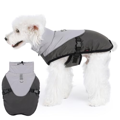 Norbi Hunde-Wintermantel, verstellbare Hundemäntel mit D-Ringen, reflektierender Rollkragen, warmer Hundemantel, winddichte Hundejacke, Weste, kaltes Wetter, Mäntel für kleine, mittelgroße Hunde Norbi Hunde-Wintermantel, verstellbare Hundemäntel mit D-Ringen, reflektierender Rollkragen, warmer Hundemantel, winddichte Hundejacke, Weste, kaltes Wetter, Mäntel für kleine, mittelgroße Hunde von Norbi