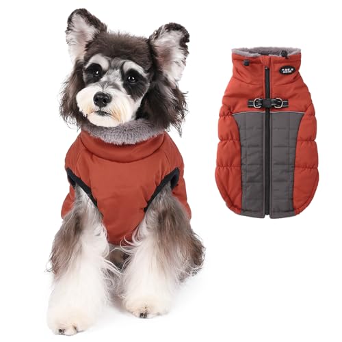 Norbi Hunde-Wintermantel, warmer Hundemantel, reflektierend, wasserdicht, Rollkragen, gemütliche Hundejacke (Größe L, Ziegelrot) von Norbi