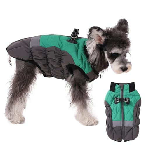 Norbi Warmer Hundemantel mit Geschirr, reflektierend, verstellbar, winddicht für kleine und mittelgroße Hunde, Polyester, Grün, XL Norbi Warmer Hundemantel mit Geschirr, reflektierend, verstellbar, winddicht für kleine und mittelgroße Hunde, Polyester, Grün, XL von Norbi