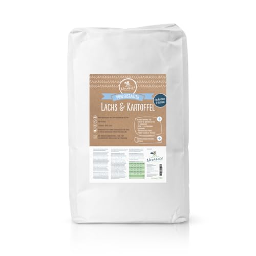Nordheld Powerstarter Lachs & Kartoffel | Hochleistungs Hundefutter mit Lachs als einziger tierischer Eiweißquelle | Super Premium Trockenfutter für Junge oder Hunde mit hohem Energiebedarf (1 kg) von Nordheld