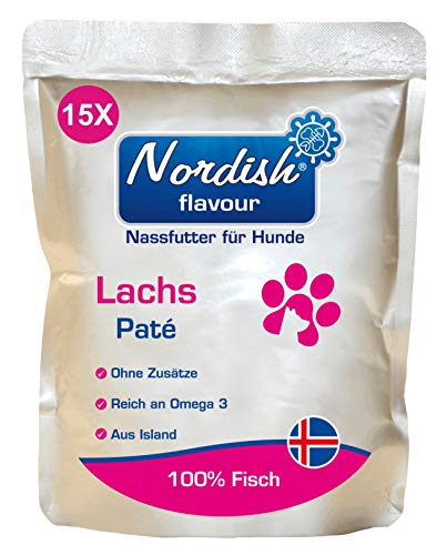 Nordish flavour Lachs Nassfutter für Hunde aus 100% isländischem Fisch | Getreidefrei, Zuckerfrei | Lachs 15x300g von Nordish flavour