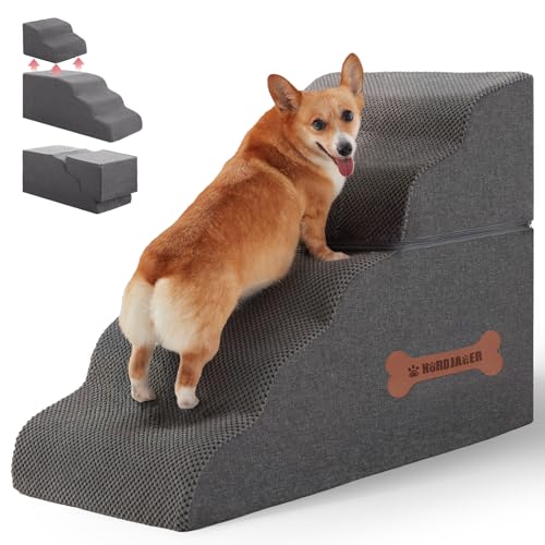 Spleißbare Haustiertreppe mit 5 Stufen: für drinnen und draußen, vielseitig einsetzbar, mit abnehmbarem Bezug und einer Tasche, ideal für kleine Haustiere und ältere Hunde, die Probleme mit Spleißbare Haustiertreppe mit 5 Stufen: für drinnen und draußen, vielseitig einsetzbar, mit abnehmbarem Bezug und einer Tasche, ideal für kleine Haustiere und ältere Hunde, die Probleme mit von Nordjager