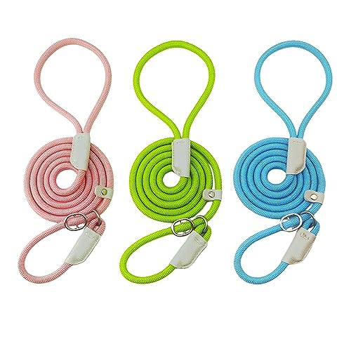 Nordkawa 3pcs Schlupf Leine Hundeleine, 5 FT Hundeleine Einstellbare Hundetraining Leine, Starke Nylon Seil Leine mit gepolstertem Griff, Hund Schlupf Leine für große mittlere kleine Hunde Nordkawa 3pcs Schlupf Leine Hundeleine, 5 FT Hundeleine Einstellbare Hundetraining Leine, Starke Nylon Seil Leine mit gepolstertem Griff, Hund Schlupf Leine für große mittlere kleine Hunde von Nordkawa