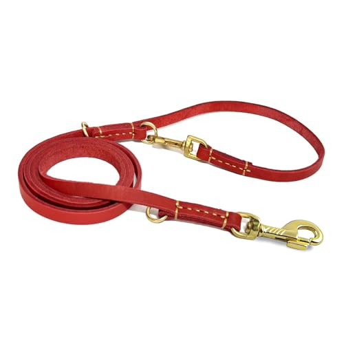 Nordkawa Hundeleine Leder, 8FT Multifunktionsleine geflochtene Hundeleine Große Hunde, freihändige Hundeleine für das Training, Heavy Duty Hundeleinen für große, mittlere und kleine Hunde(Rosa) von Nordkawa