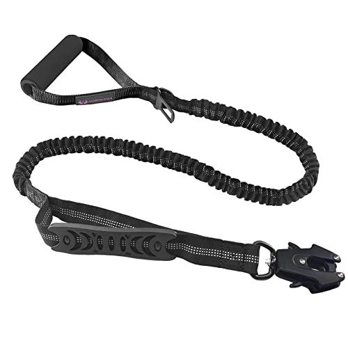 Taktische Hundeleine ohne Ziehen für Stoßdämpfung mit drehbarem Froschclip, elastische Bungee-Hundeleine mit 2 Kontrollgriffen, reflektierend, stoßdämpfend, Trainingsleine für große Hunde (schwarz) Taktische Hundeleine ohne Ziehen für Stoßdämpfung mit drehbarem Froschclip, elastische Bungee-Hundeleine mit 2 Kontrollgriffen, reflektierend, stoßdämpfend, Trainingsleine für große Hunde (schwarz) von Nordkawa