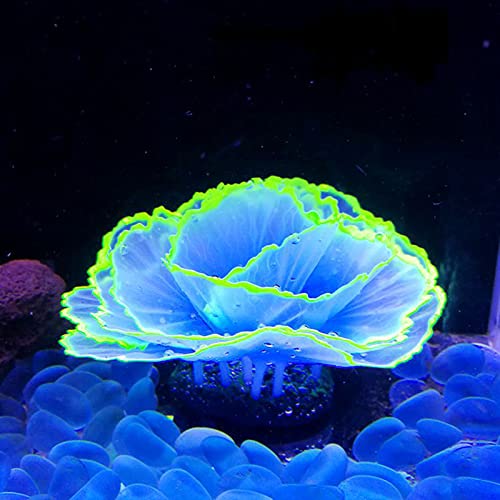 Norgail Aquarium-Dekoration aus Silikon, leuchtende Verzierungen für Aquarien, künstliche Koralle, Dekoration für Landschaft (blau) von Norgail