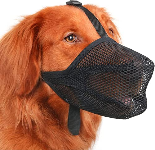 Norhogo Maulkorb für Hunde mit abgerundetem Mesh, atmungsaktiver Maulkorb, Für Kleine Mittelgroße und Große Hunde Verstellbare Fressschutz Hund ​Beißen und Kauen XL von Norhogo