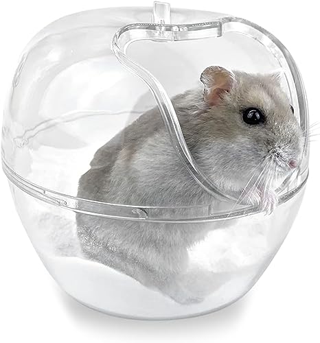 Norhogo 1 Stück Hamster Badezimmer Toilette, Plastic Pet Bathtub, Hamster Badewanne Kunststoff transparenter Hamster Waschtisch, für Hamster, Gerbil, Chinchilla, Goldener Seidenbär(L) von Norhogo